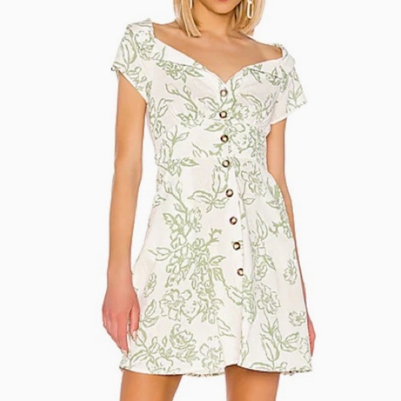 Free People Dresses & Skirts - FREE PEOPLE A Thing Called Love Floral Linen Dress w/ Pockets  sz 2